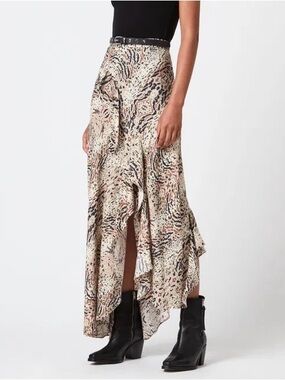 ALLSAINTS Raya Arietta Skirt - Beige Multi — Size 0